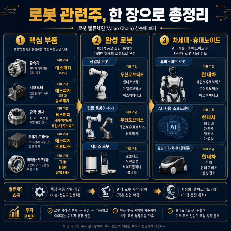 로봇 관련주 지도: 부품부터 휴머노이드까지, 한눈에 보는 산업 내비게이션