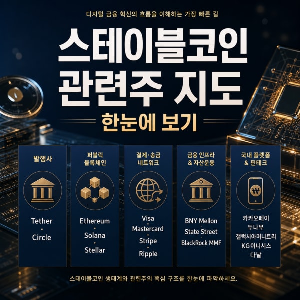 스테이블코인 관련주 밸류체인 지도: 발행·인프라·결제·수탁·국내 수혜 5개 레이어 정리
