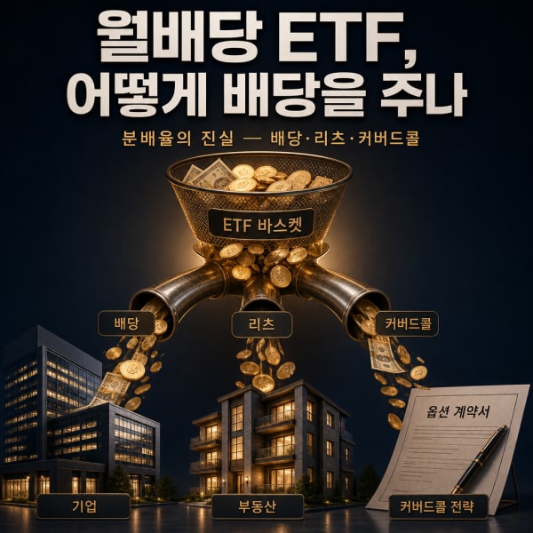 월배당 ETF는 어떻게 배당을 주나 — SCHD·JEPI·커버드콜 분배율의 진실 (한·미 배당 ETF 실제 예시)