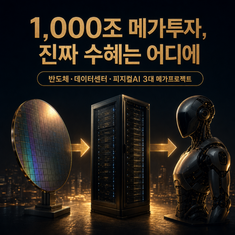1,000조 AI 데이터센터·반도체 메가투자 수혜 구간 분석 — SK 15GW·삼성 메모리 팹 800조, 진짜 돈은 어디로 흐르나