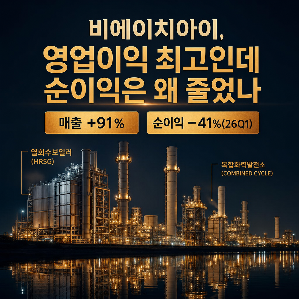 비에이치아이(BHI 083650), 영업이익 3.4배인데 순이익은 왜 줄었나 — 수주 호황을 ‘분기’와 ‘순이익’으로 읽으면 안 되는 이유