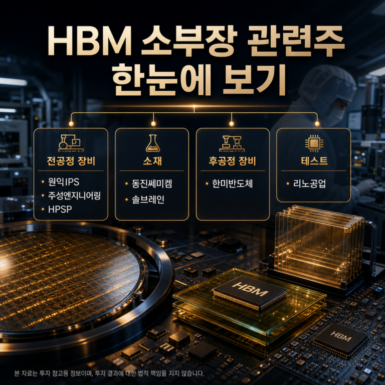 HBM 소부장 7종목 밸류체인 지도: 한미반도체·HPSP·솔브레인 수혜 구간 정리