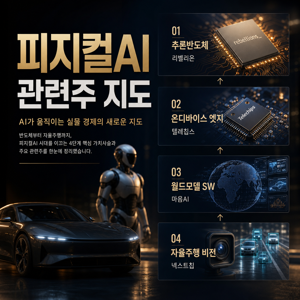 리벨리온·텔레칩스·마음AI·넥스트칩, 피지컬AI 밸류체인 4단계 종목 위치 정리