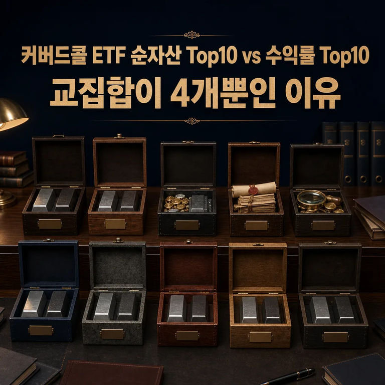 커버드콜 ETF 순자산 Top10 vs 수익률 Top10, 교집합이 4개뿐인 이유