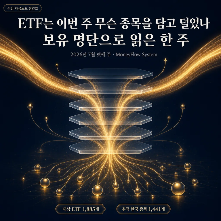 [내돈내투 주간 자금노트 ①] ETF는 이번 주 무슨 종목을 담고 덜었나 — ETF 1,800여 개 보유 명단을 매주 뜯어보는 기록