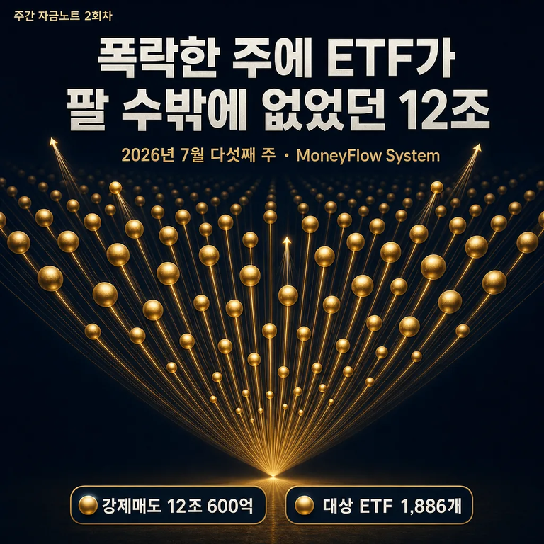 [내돈내투 주간 자금노트 ②] 폭락한 주에 ETF가 팔 수밖에 없었던 12조 — 레버리지·인버스가 마감마다 강제로 던진 물량을 세어봤다